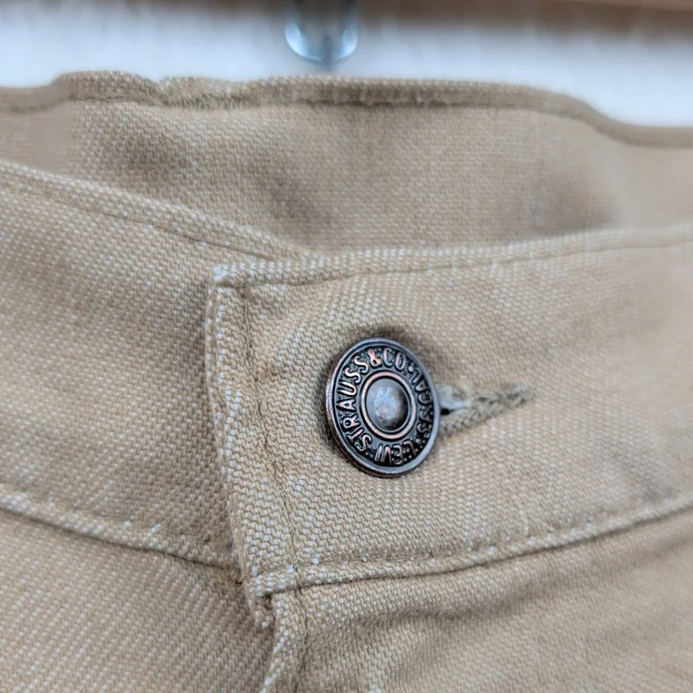 Vintage Levi's White Tab Flare Bell Bottom Brown Pants Men's 42x20 Talon Zip 70s